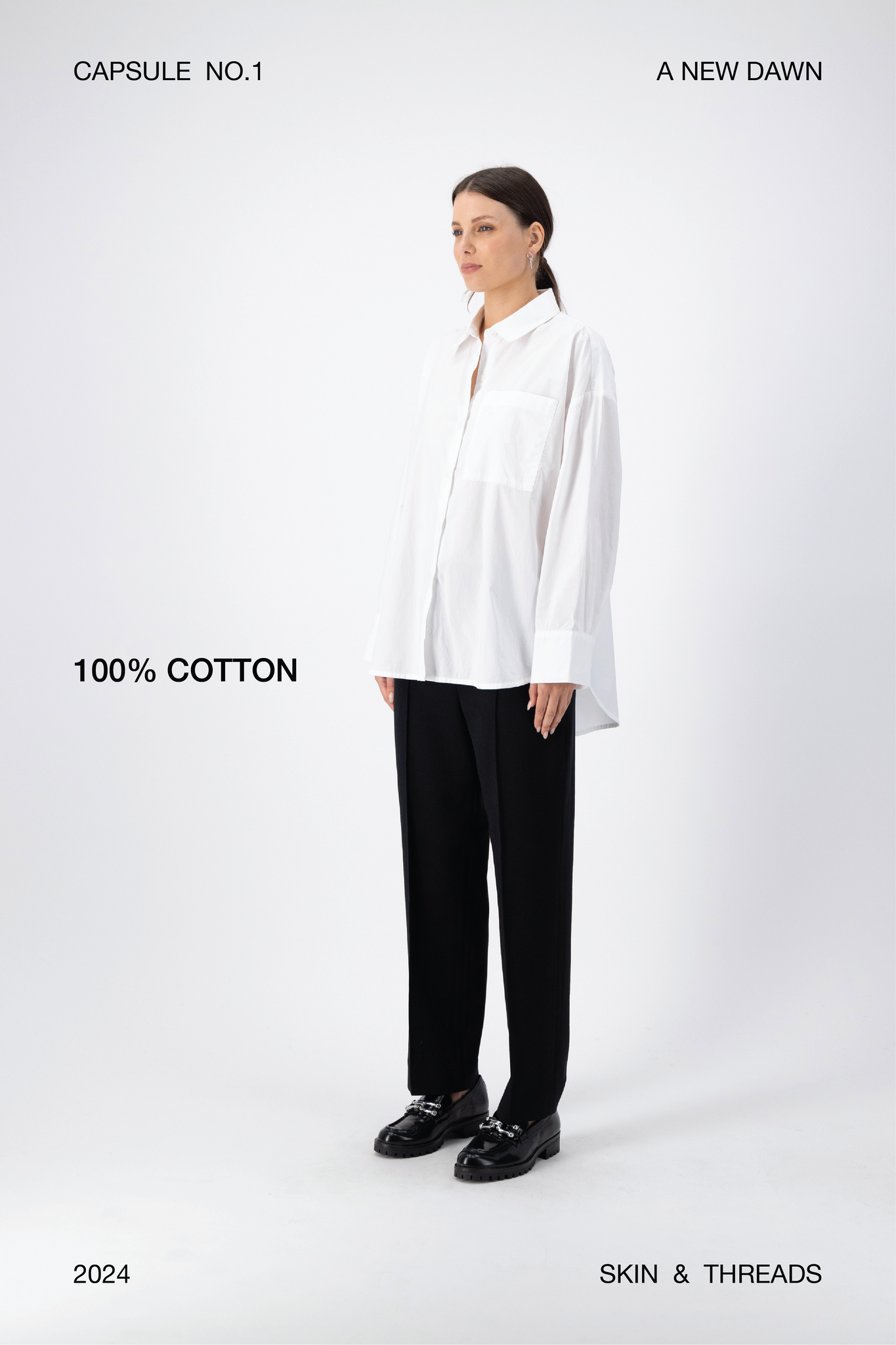 Drop Shoulder Cotton Shirt
