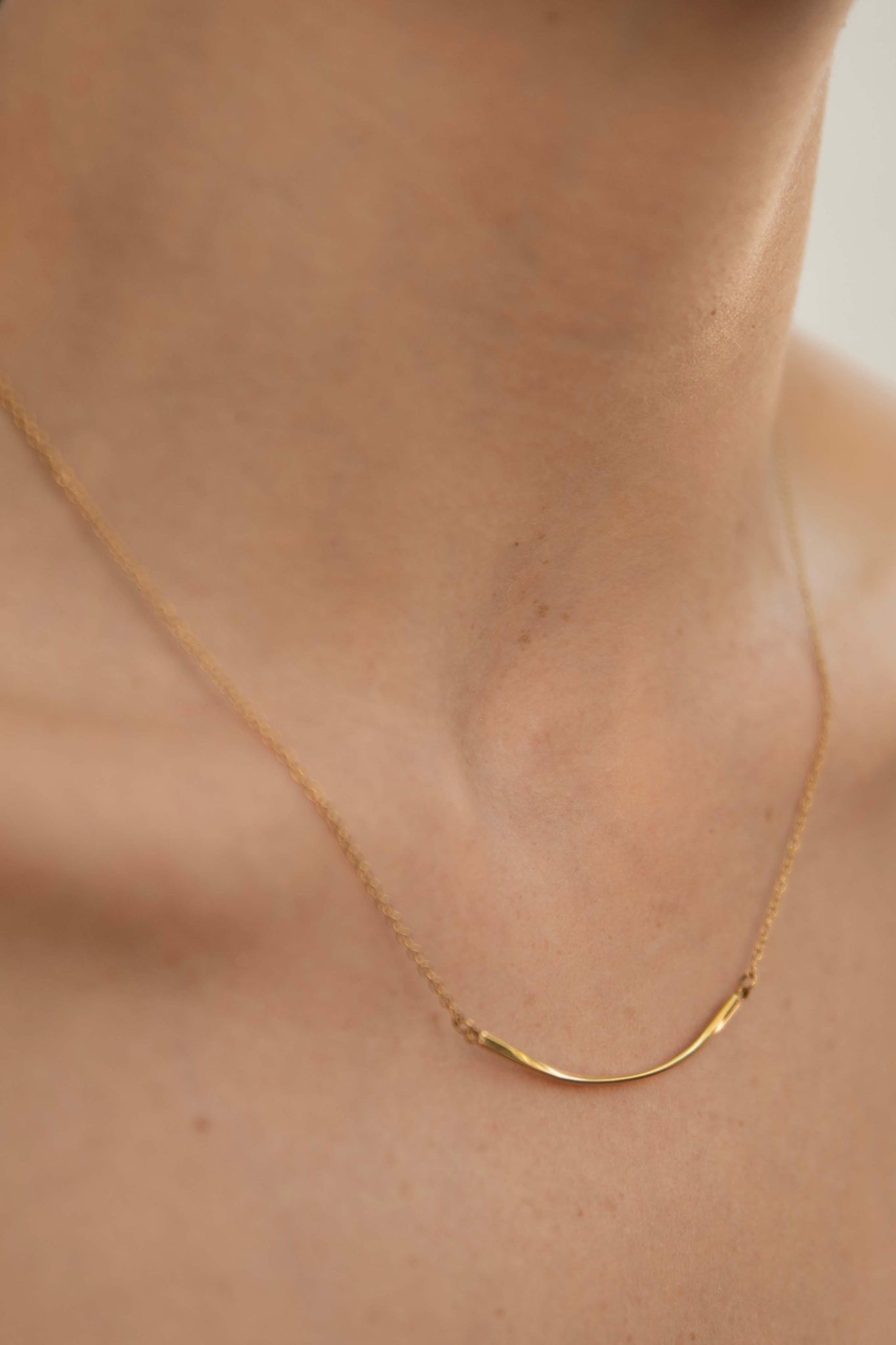 Briella Twisted Gold Bar Necklace - Skin and Threads