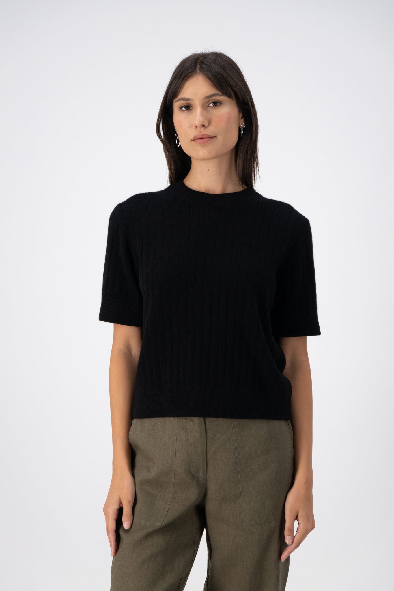 Cashmere Ribbed Tee