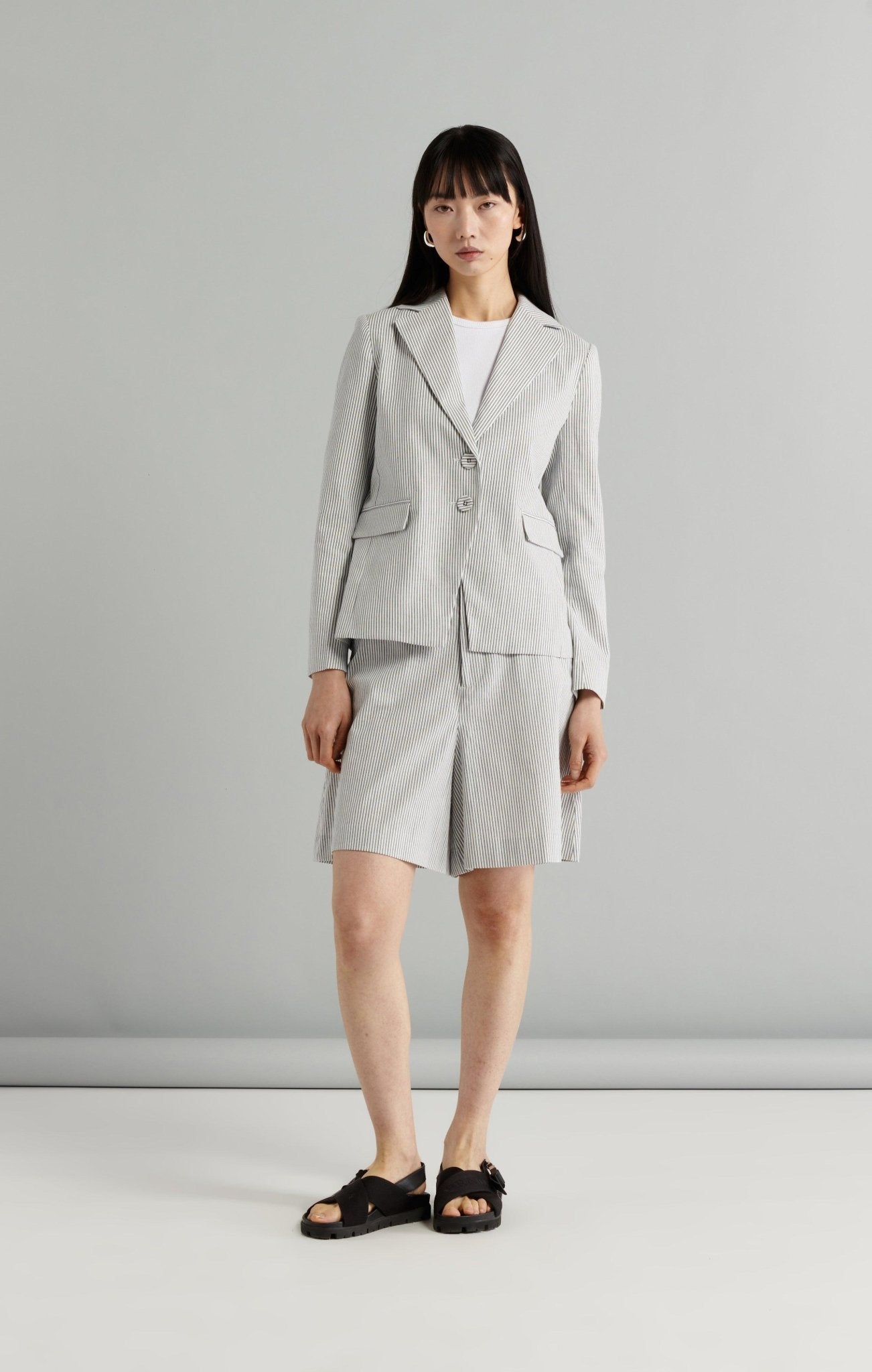 Cotton Stripe Tailored Short - Skin and Threads