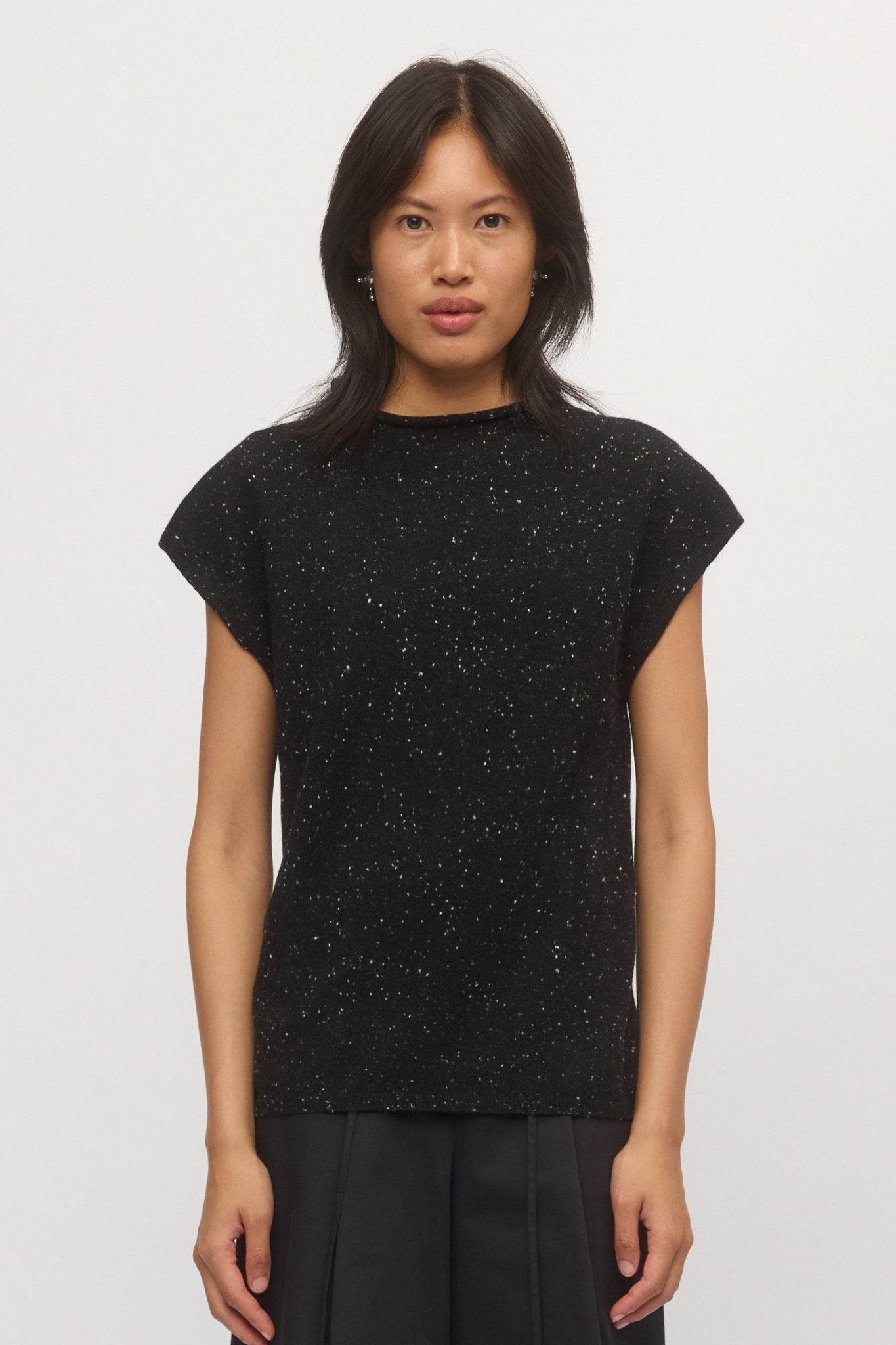 Front view of women's knit tank in stargaze.