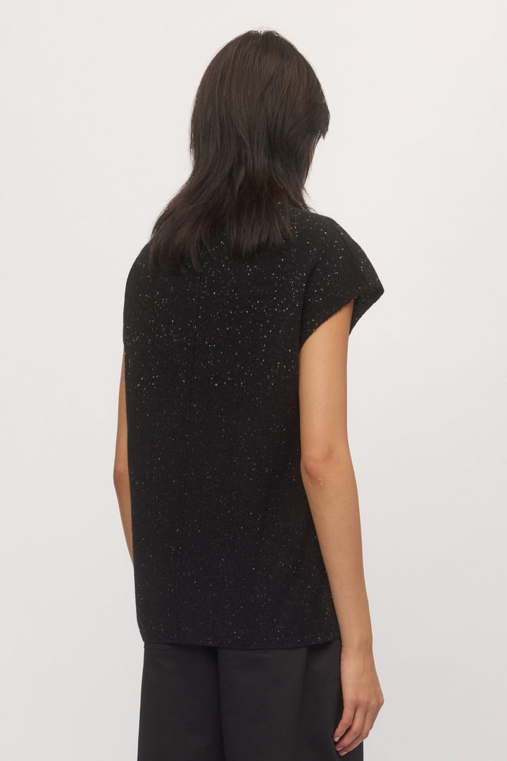 Back view of women's knit tank in stargaze.