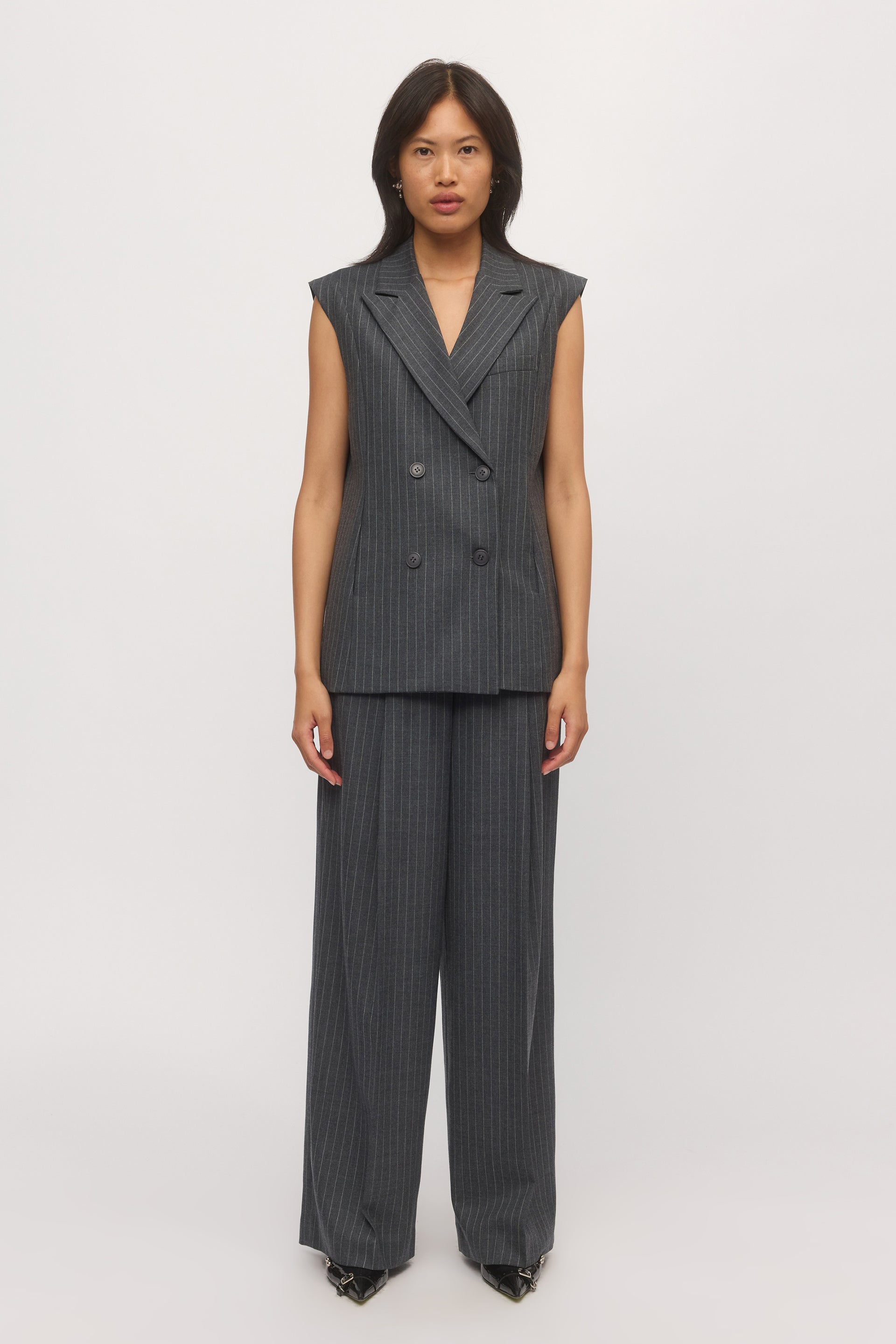 Double Breasted Short Vest