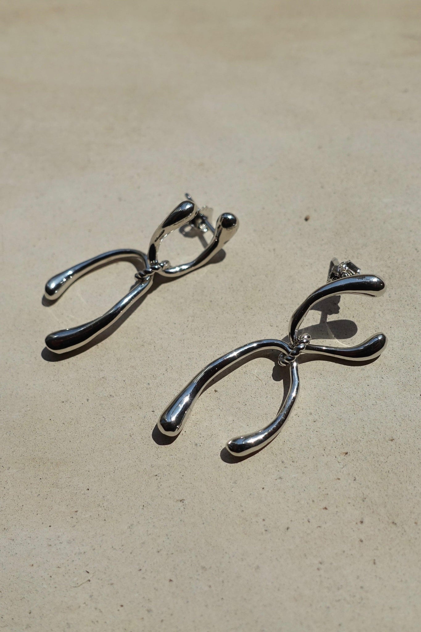 Briella Sterling Silver Melted Earrings - Skin and Threads