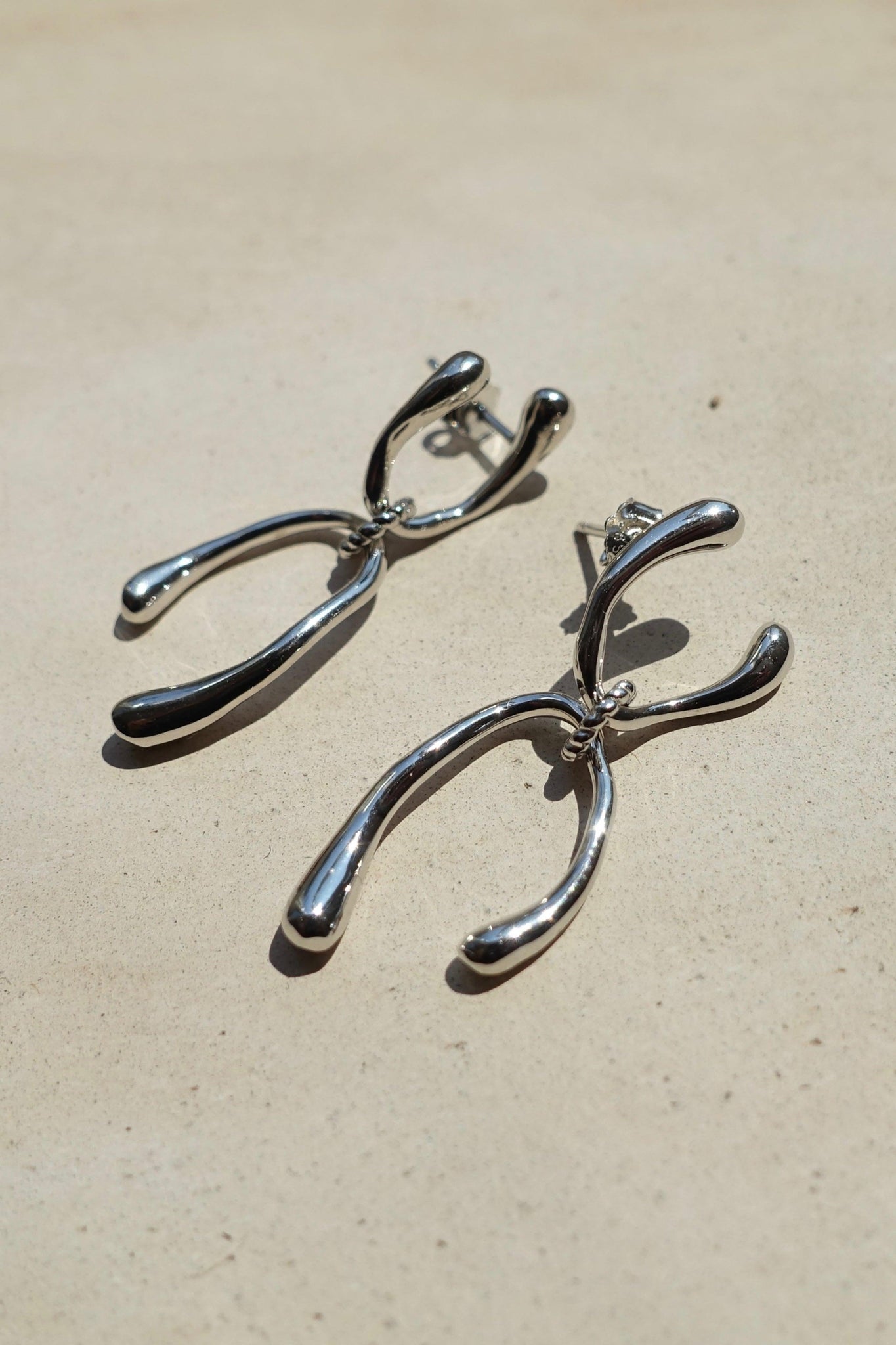 Briella Sterling Silver Melted Earrings - Skin and Threads