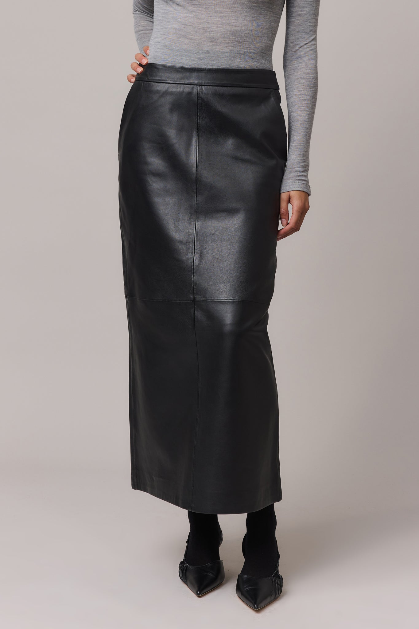 Kara Leather Pencil Skirt
