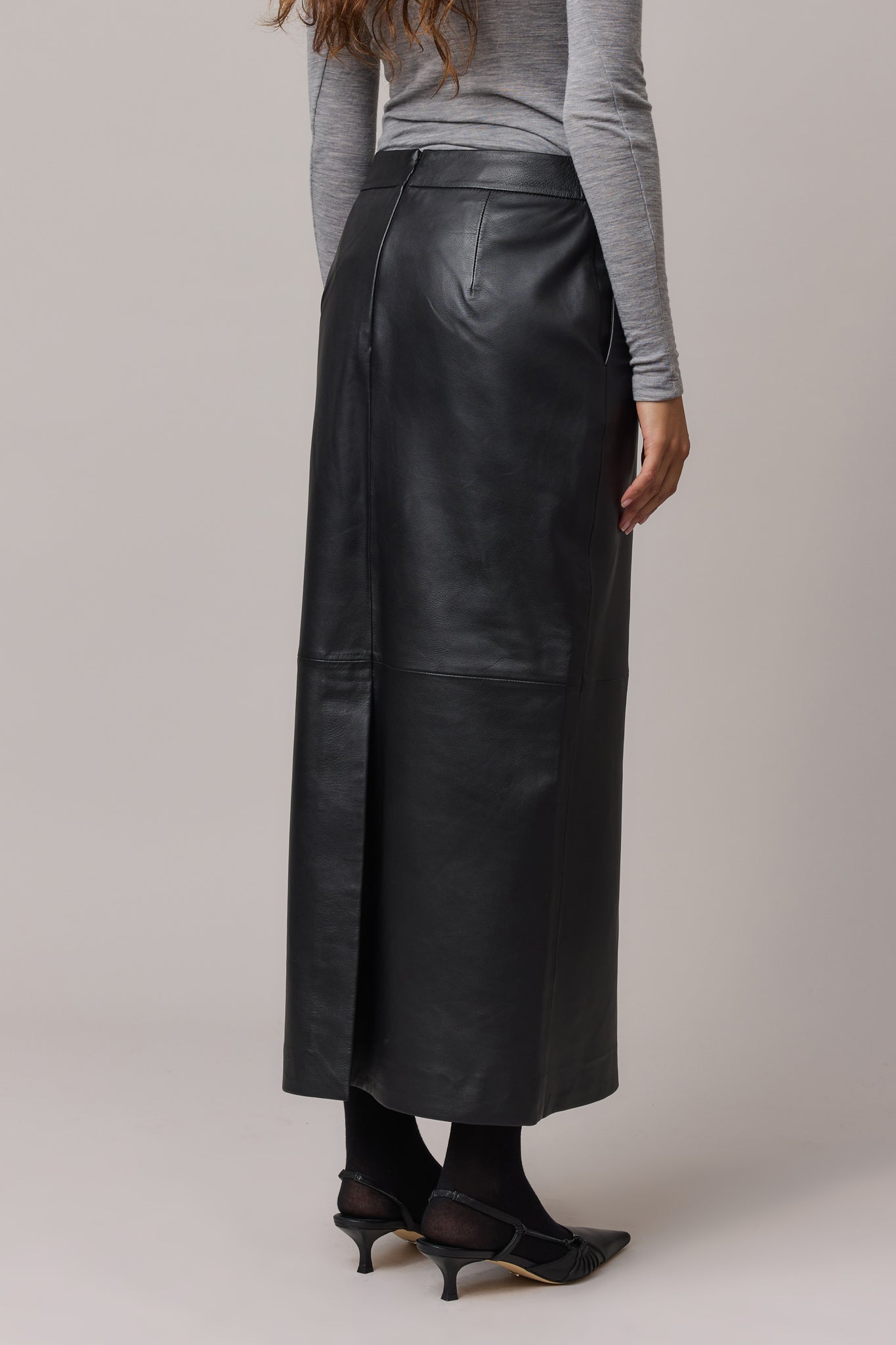 Kara Leather Pencil Skirt