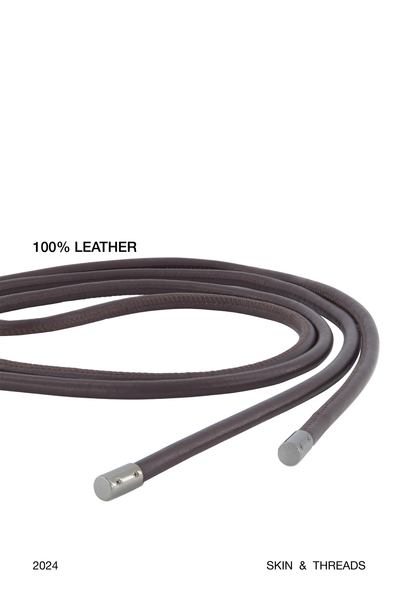 Leather Rouleau Belt - BORDEAU