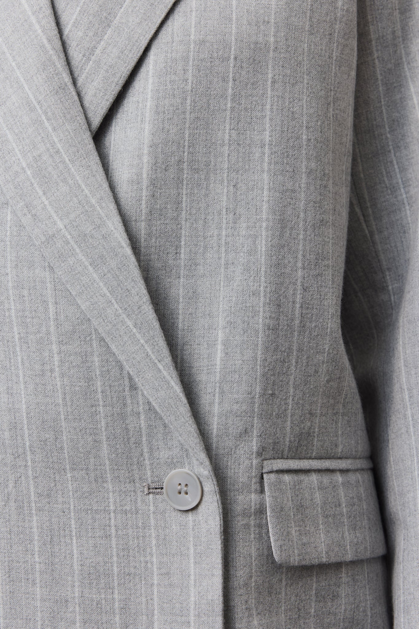 Gray Wool Pinstripe Blazer