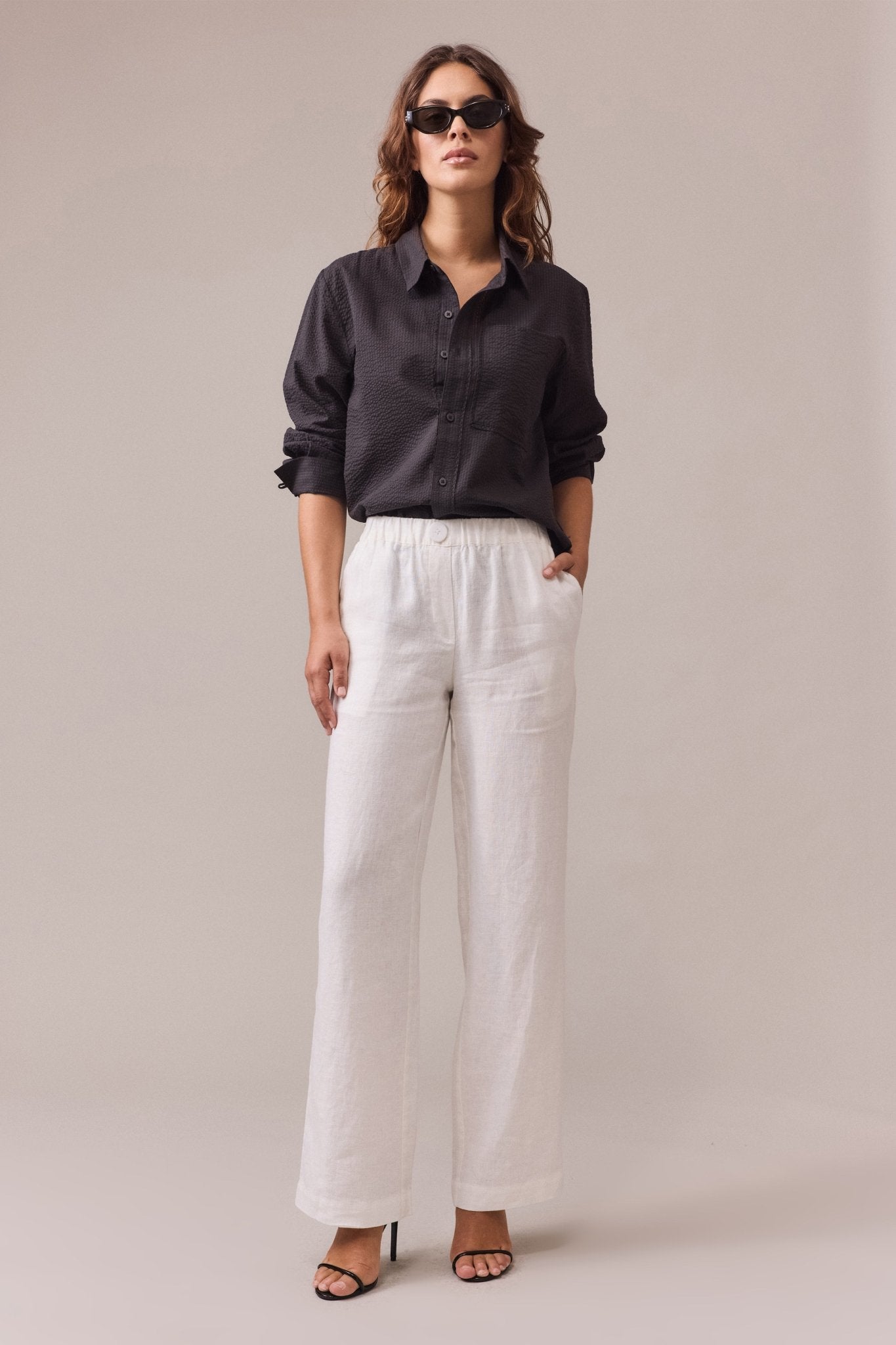 Gaia Linen Wide Leg Pant