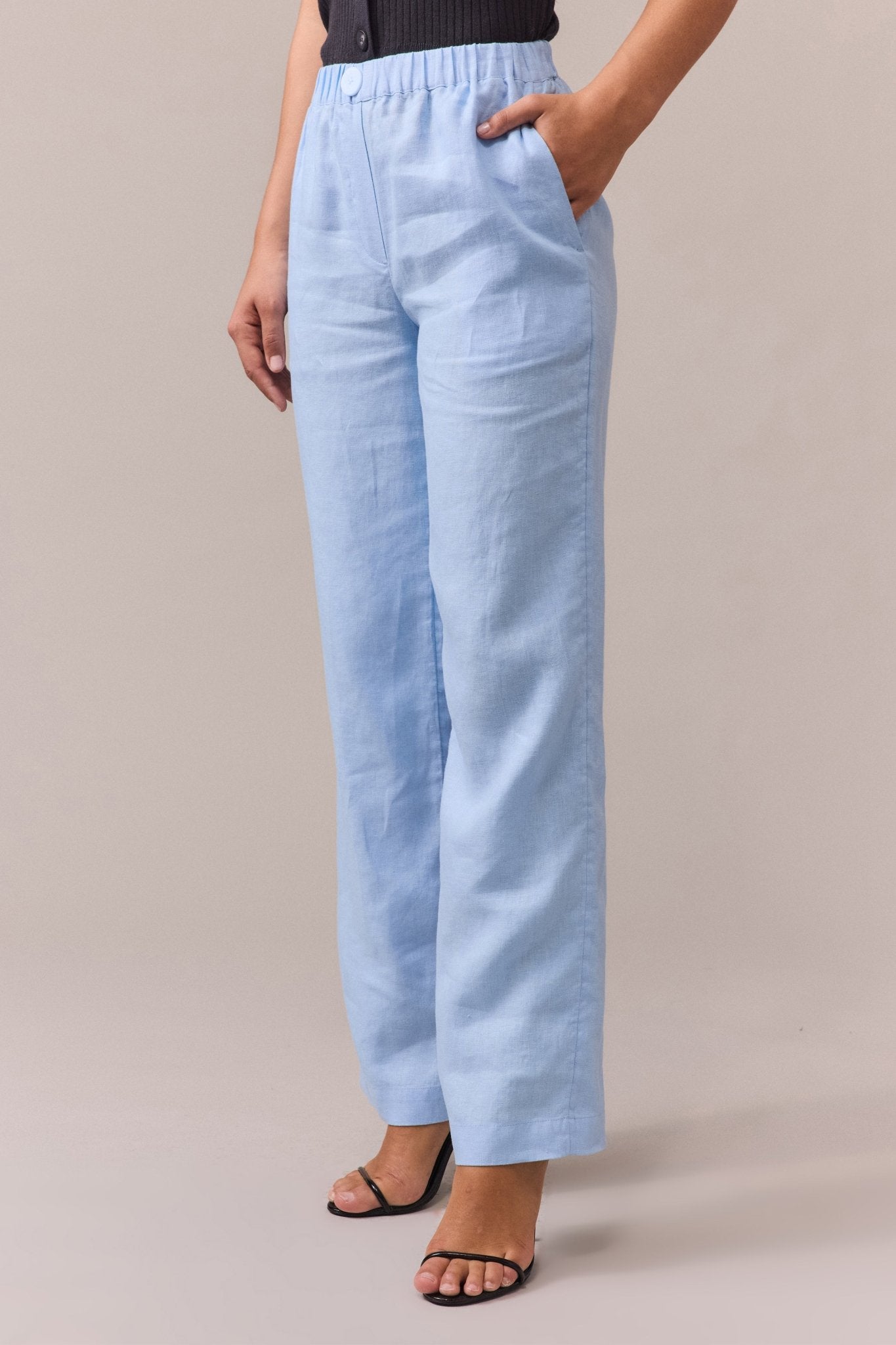 women's linen wide leg pant