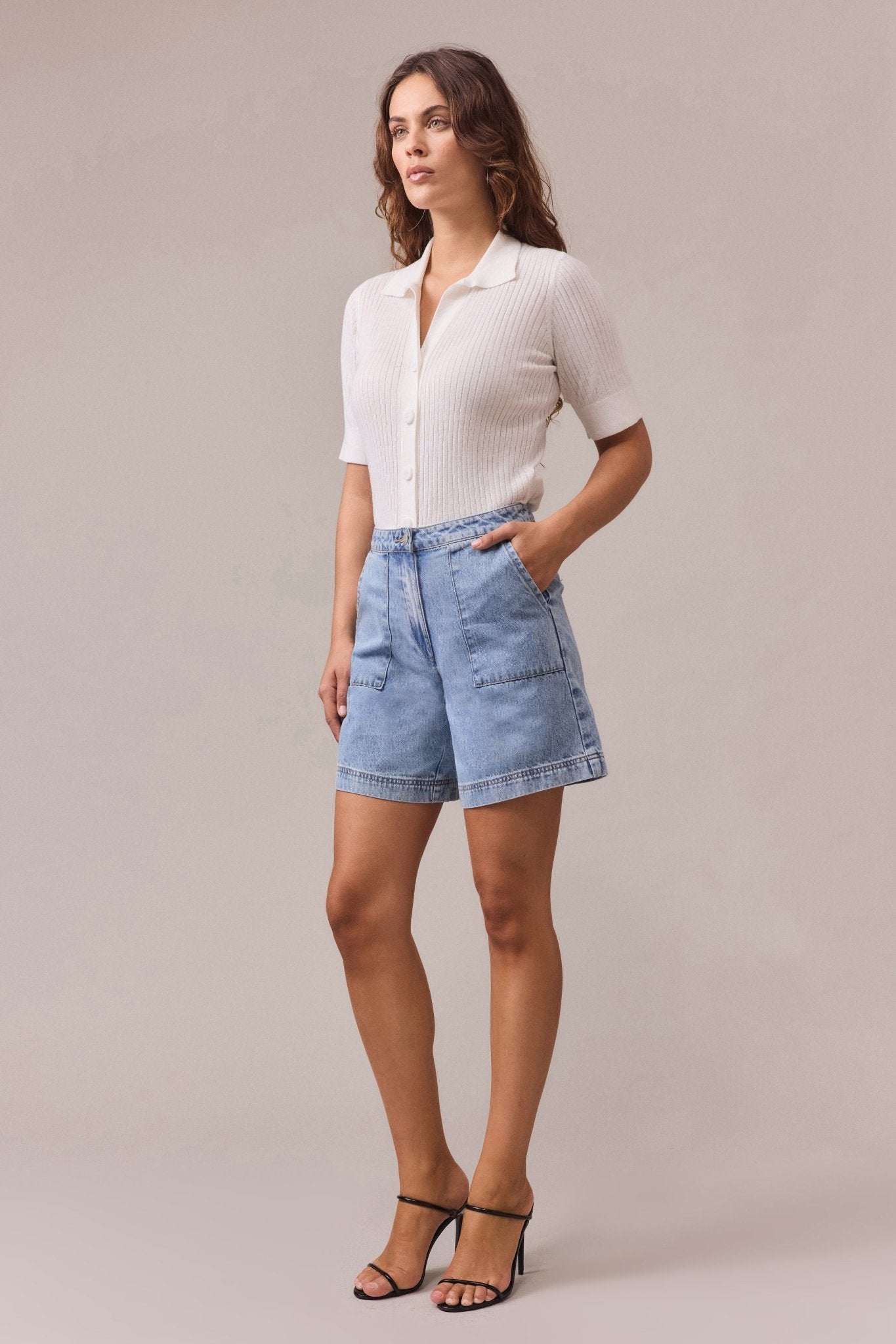 Kate Denim Panelled Short