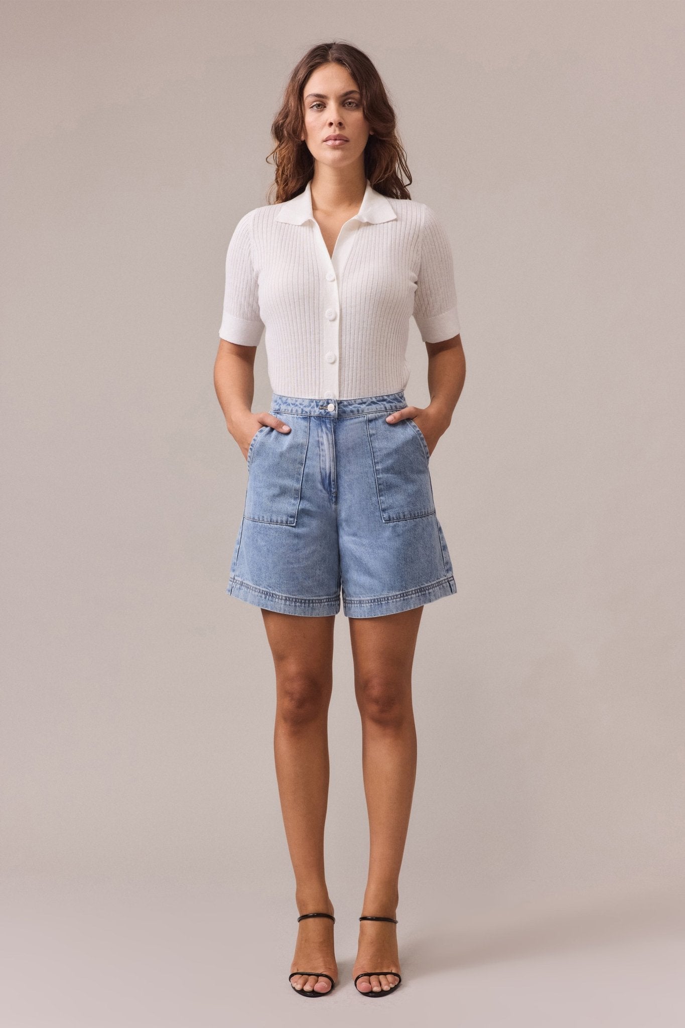 Kate Denim Panelled Short